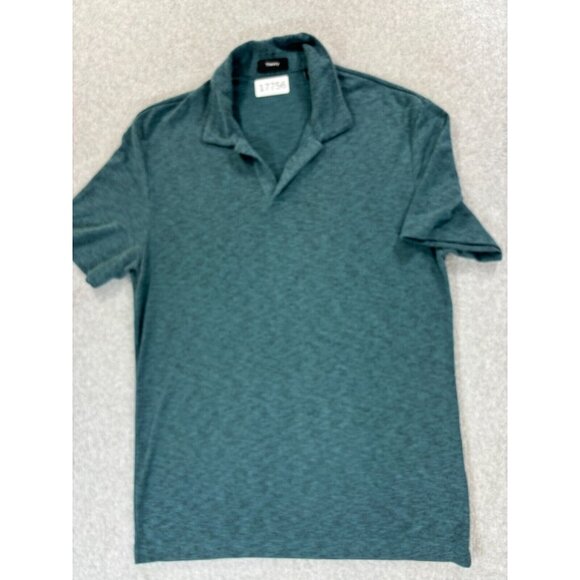 Theory Shot Sleeve Cotton Blend Polo‎ Shirt (Men's Medium) Green - Picture 1 of 9
